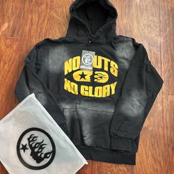 Black and yellow hellstar hoodie