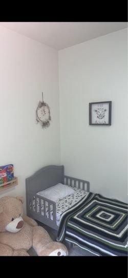 Lightly used Grey Delta Toddler Bed Frame