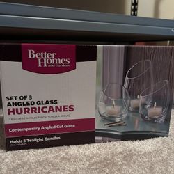 Home Decor - Glass Hurricane Candle Holders 