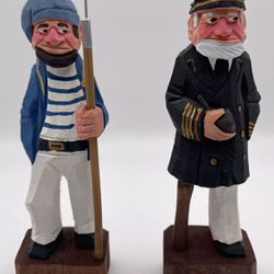 Hand Carved Captain And Salty Sailor