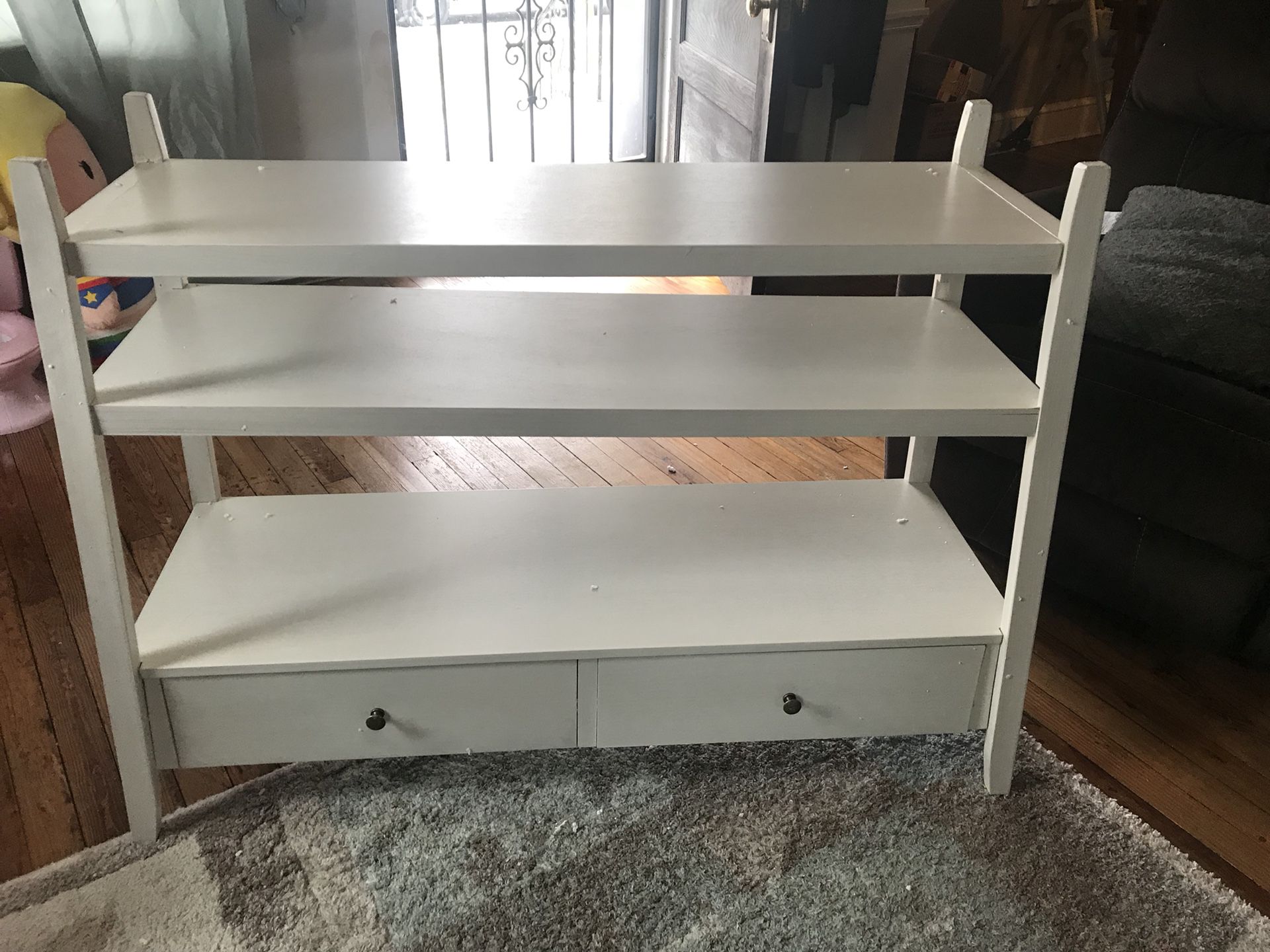 Tapered White 2 drawer console table