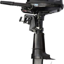 NEW OPEN BOX Hangkai Outboard Motor 6.5HP 4 Stroke Boat Engine Motor Water Cooling & CDI for Fishing Aquaculture Outdoor Adventure Boat