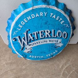 Vintage Waterloo Legendary Taste Austin,  Texas Tin Sign