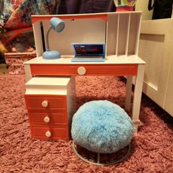 Toy.. My Life Doll "Loft Bed", Bed, And Desk.