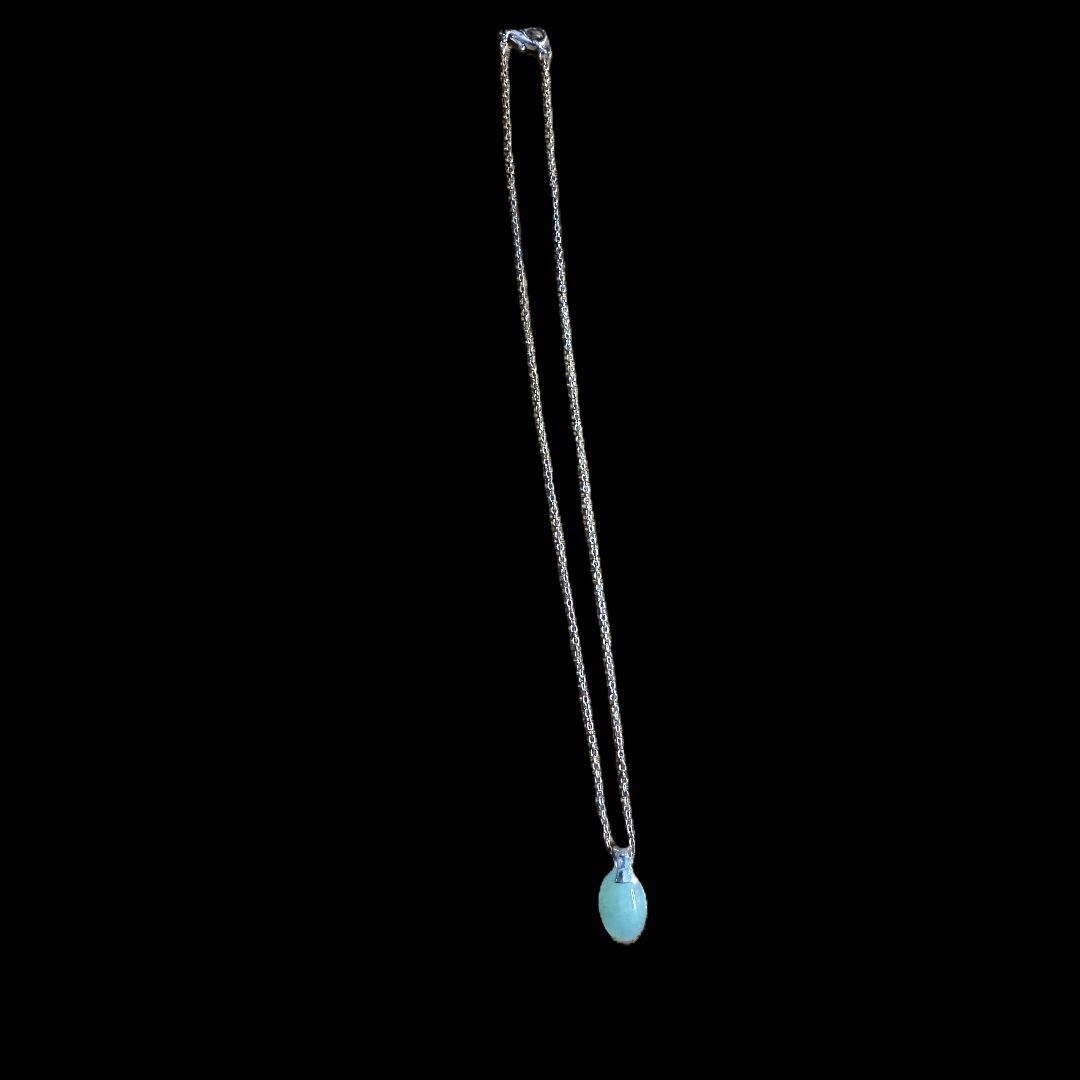 Blue Opal Chain Necklace