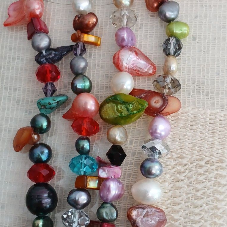 Genuine Multicolor Pearl, Beads Necklace 77in Jewelry & Accessories