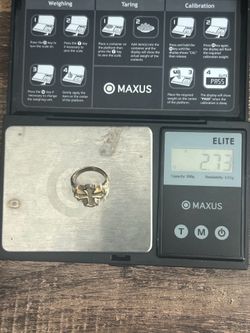 10k nugget cross ring