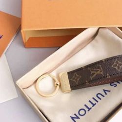 Monogram Dragonne Style Strap Key Fob Ring