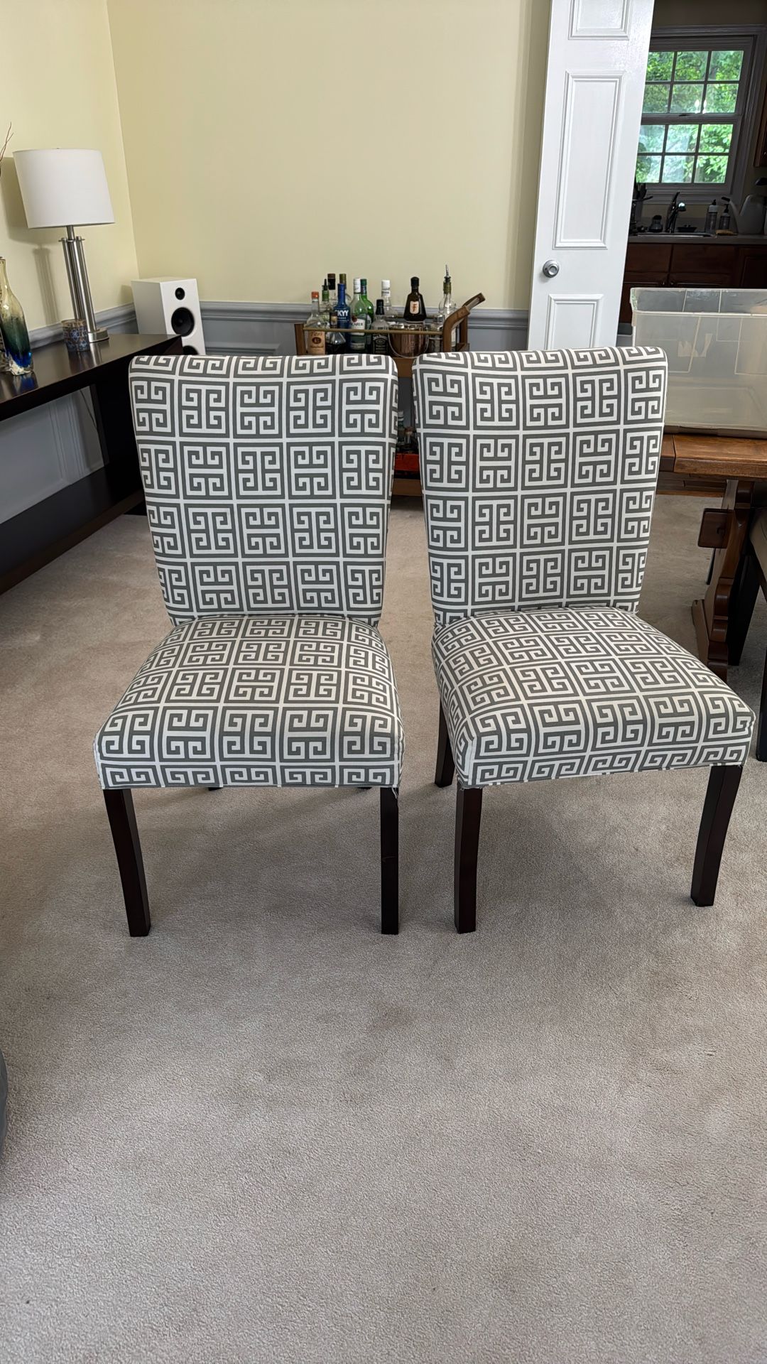 Stylish cushioned chairs
