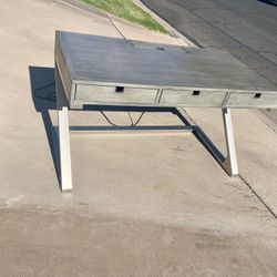 Mid-Century Modern Desk With Outlet, Legends Brand.
