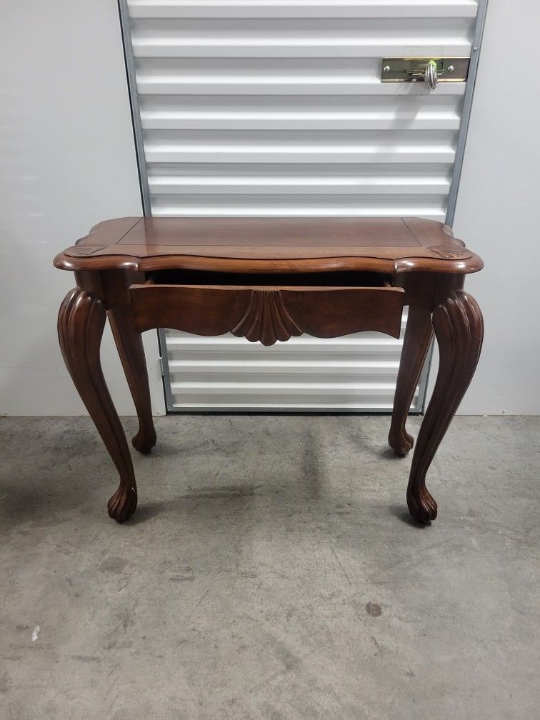Wood Table With Storage Drawer