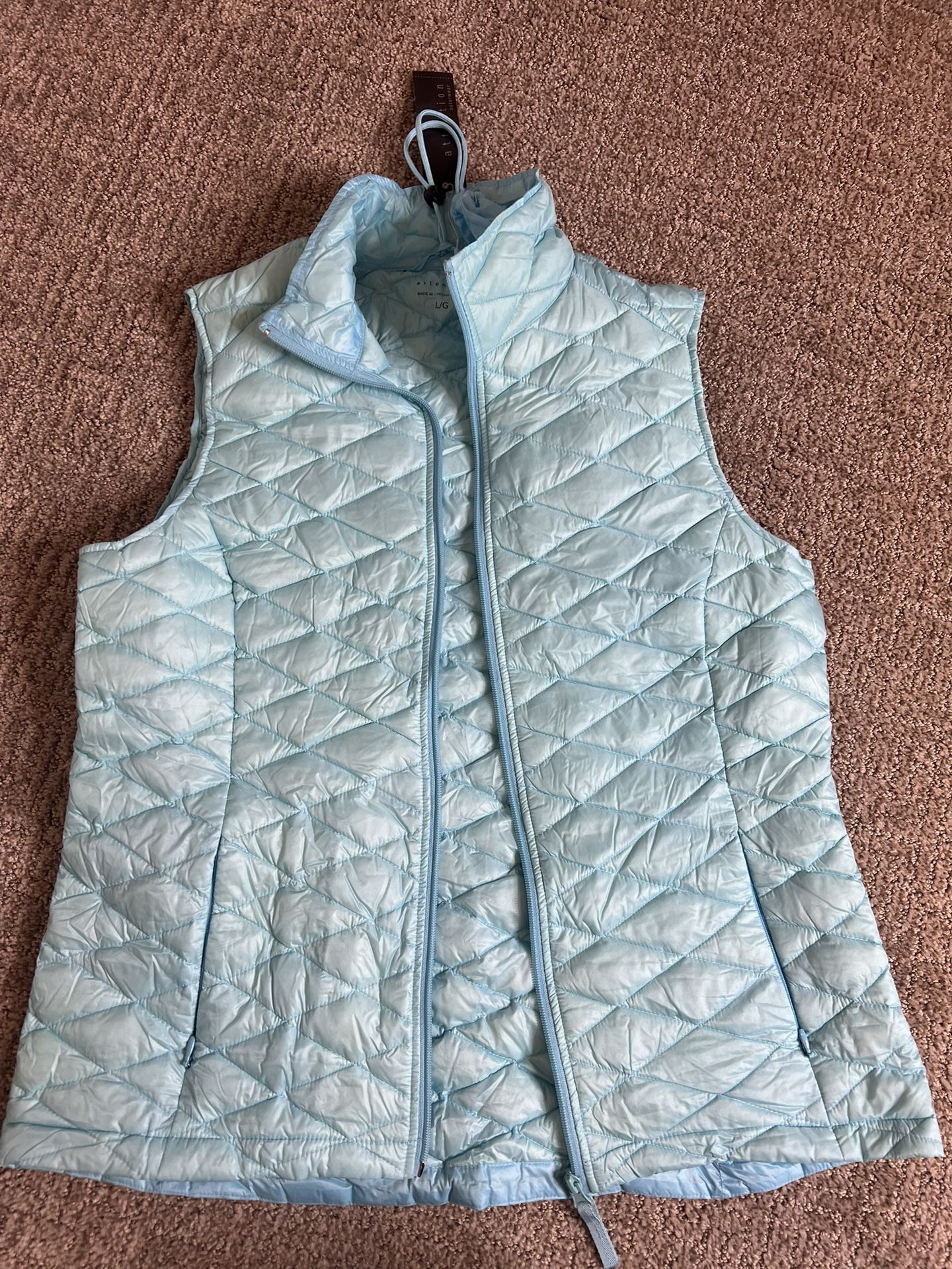 Women Puffer Vest - Baby Blue L/G