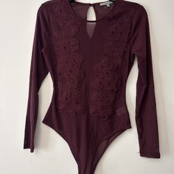Burgendy Charlotte Russe Bodysuit 