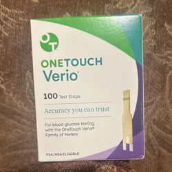 One Touch Verio Diabetic Test Strips 100 Count 