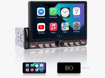 7 Inch Single Din Car Stereo with Mirror Link, Steering Wheel Control, Bluetooth, FM Radio, 7 Color Lights, EQ Adjustment, Online Video Support for Mo