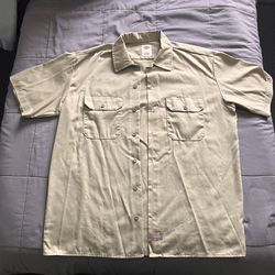 Dickies L Short Sleeve Tan Work Shirt