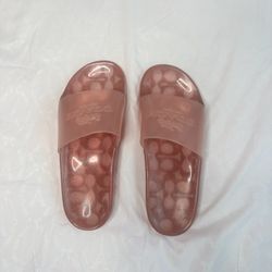 Pink Glittery Coach slides