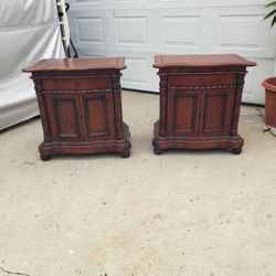 Vintage Wood Nightstands 
