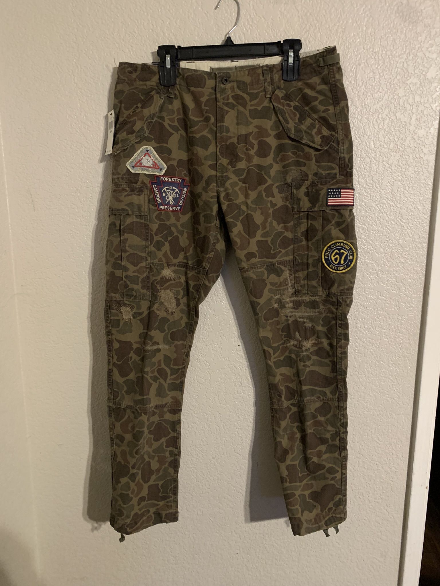 Polo Ralph Lauren Voyager Patchwork Camo Utility Pants Men 