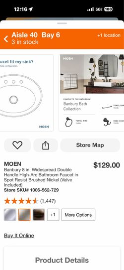 MOEN Banbury 8 in. Widespread Double Handle High-Arc Bathroom Faucet in Spot Resist Brushed Nickel (Valve Included)