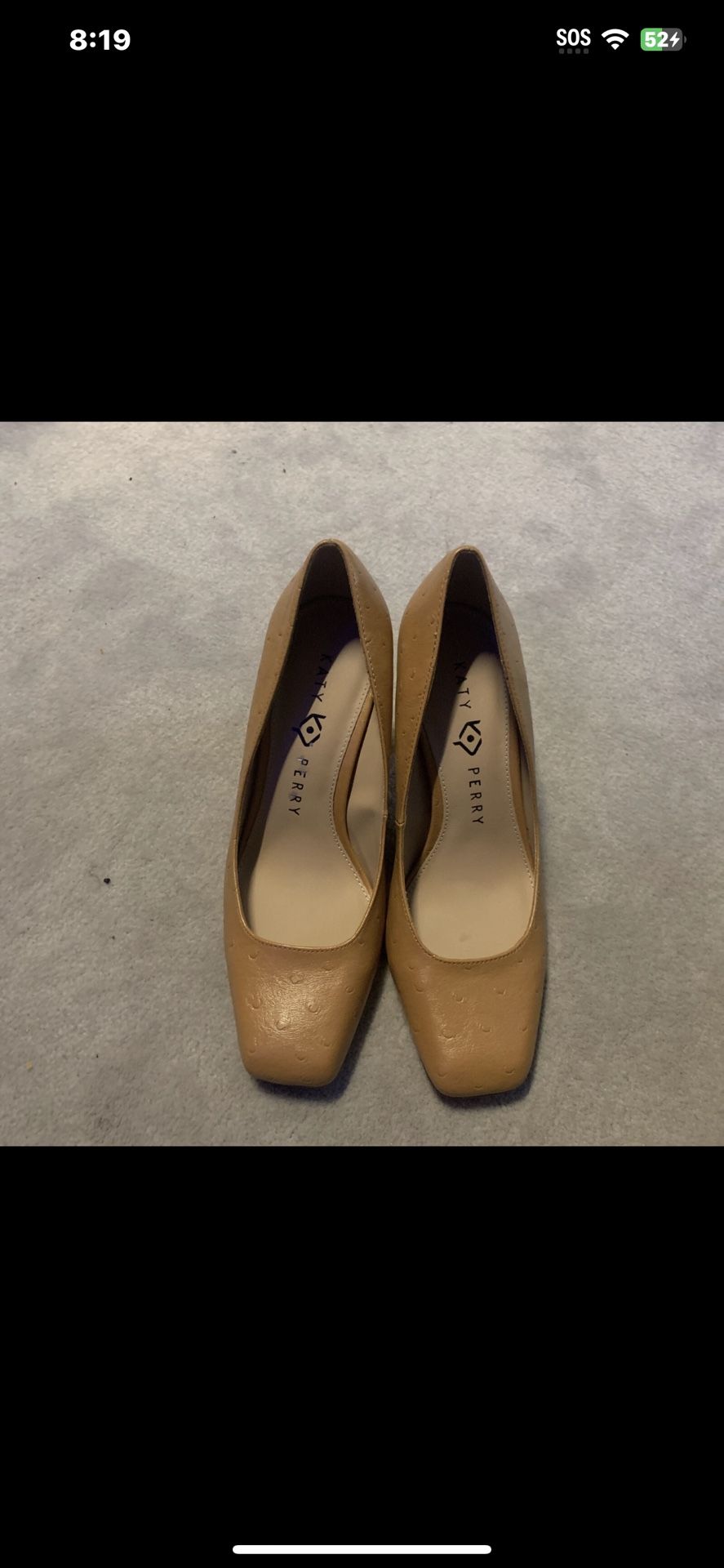 Katy Perry Women's The Lorenna Patent Heels Pumps Beige Size 7.5