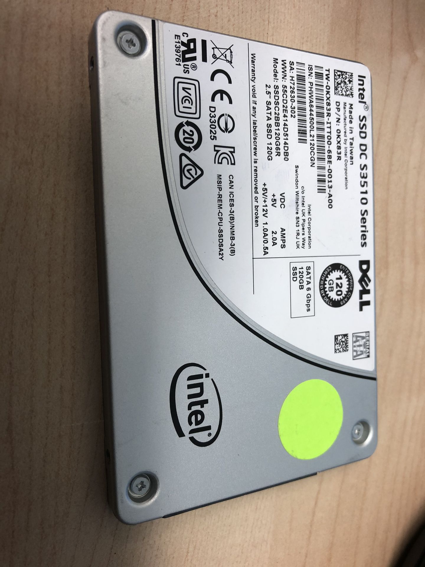 Intel SSD DC S3510 series - 120GB