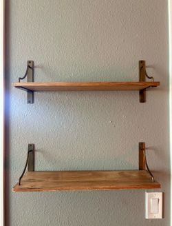 Wood shelves