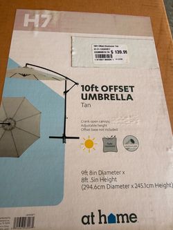 10ft Offset Patio Umbrella Tan Aluminum