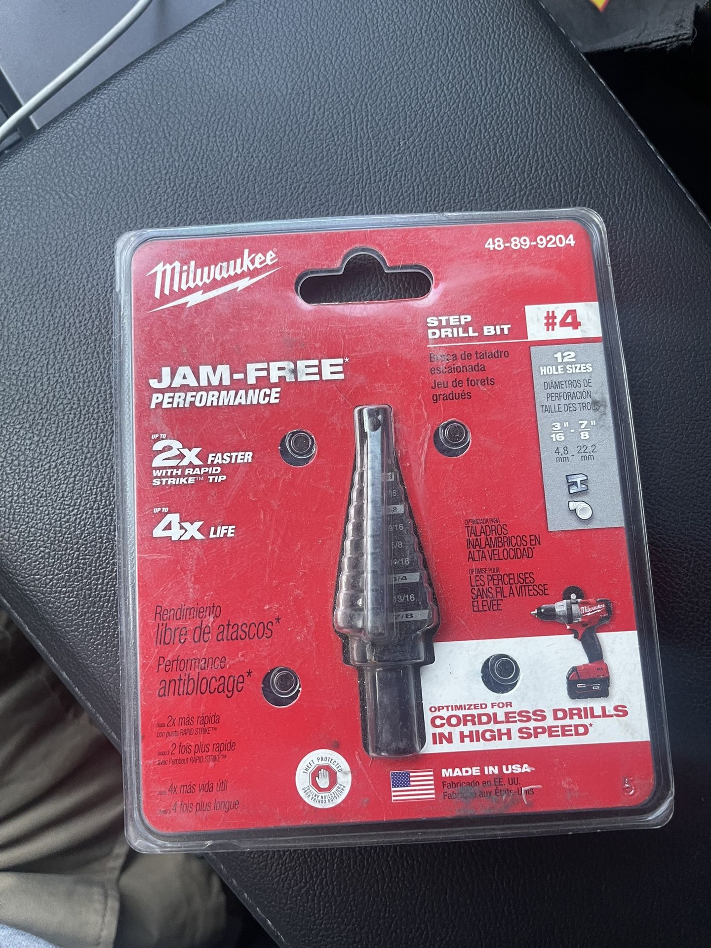 Milwaukee 3/16 in. - 7/8 in. #4 Black Oxide Step Drill Bit (12-Steps)