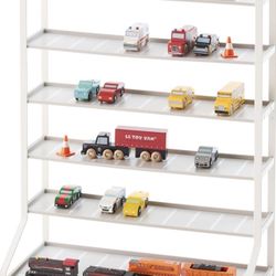 Parking Garage Home Train Hotwheels Model Car Display | Kids Steel, Plastic | Toy Storage, One Size, White