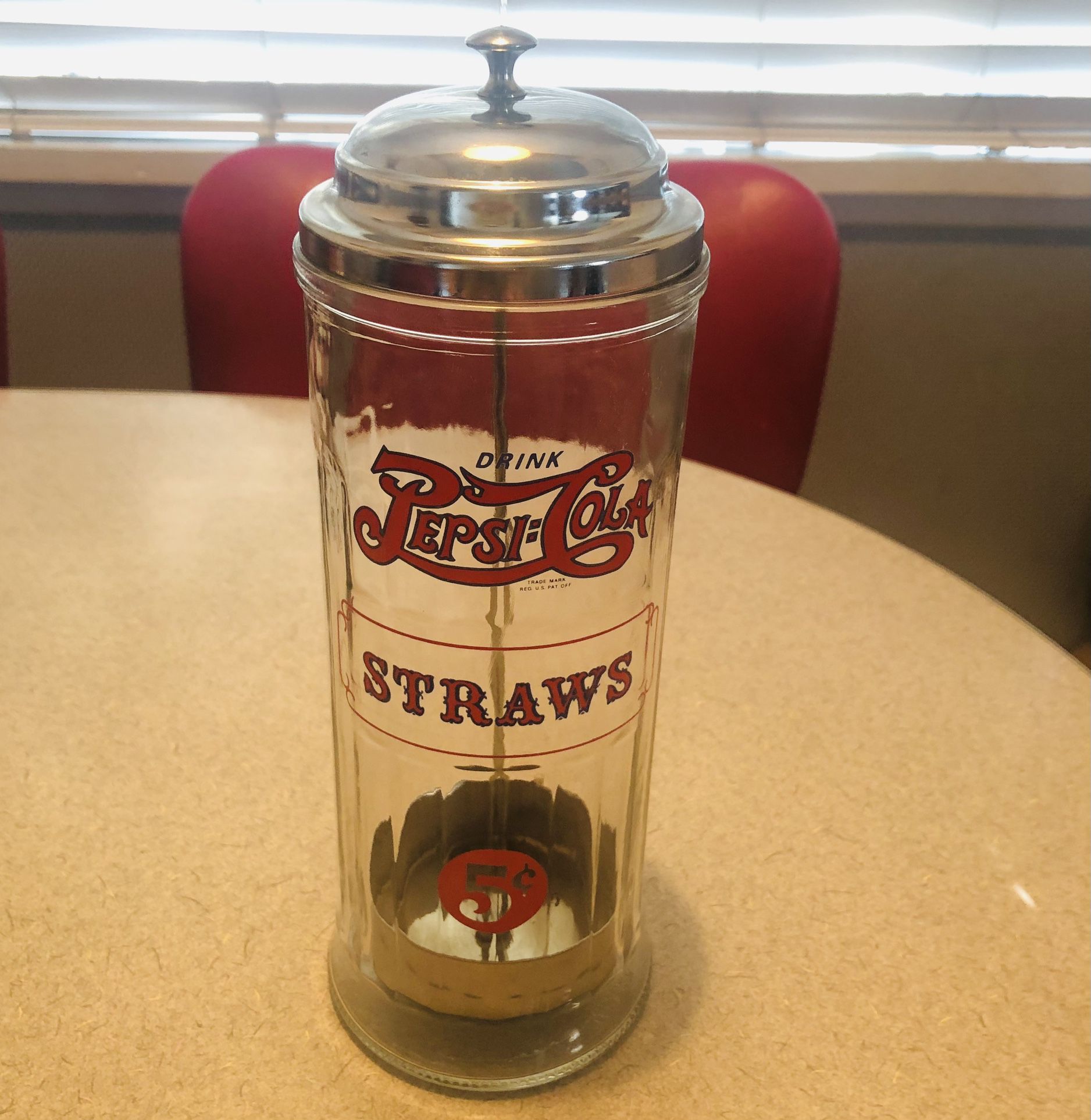 Sold at Auction: Pepsi-Cola Glass Straw Dispenser