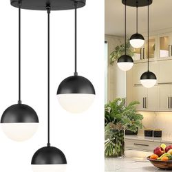 Black & White Globe Pendant Trio