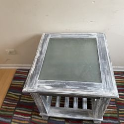 White Wash End Table 