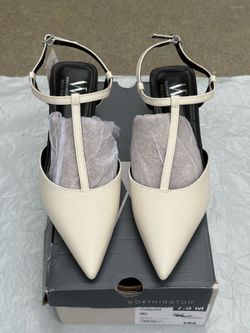 NEW Women’s Worthington Ivory Pointed-Toe Slingback Flats Size 7.5