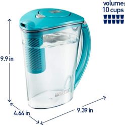 NEW IN BOX - Brita Stream Rapids Water Filter Pitcher, Lake Blue, Large 10 Cup