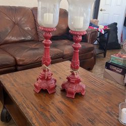 Red Candle Holders 
