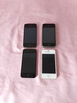 Set of 4 old iPhones sold for parts only! SOLD AS IS.