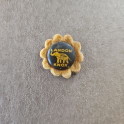 Vintage Landon / Knox Felt Sunflower Campaign Pin