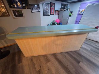 Large Wood Bar Counter with Laminate Top