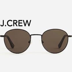 🌞(NEW) WOMEN’S J.CREW BLACK ROUND WIRE-FRAME SUNGLASSES - SIZE: OS (ONE SIZE) (MSRP: $79.50)🌞