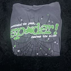 Gray And Green Medium Spider Hoodie