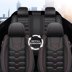IKABEVEM Custom Car Seat Covers Toyota Prius V 2012-2017 Full Set Full Wrap Faux Leather
