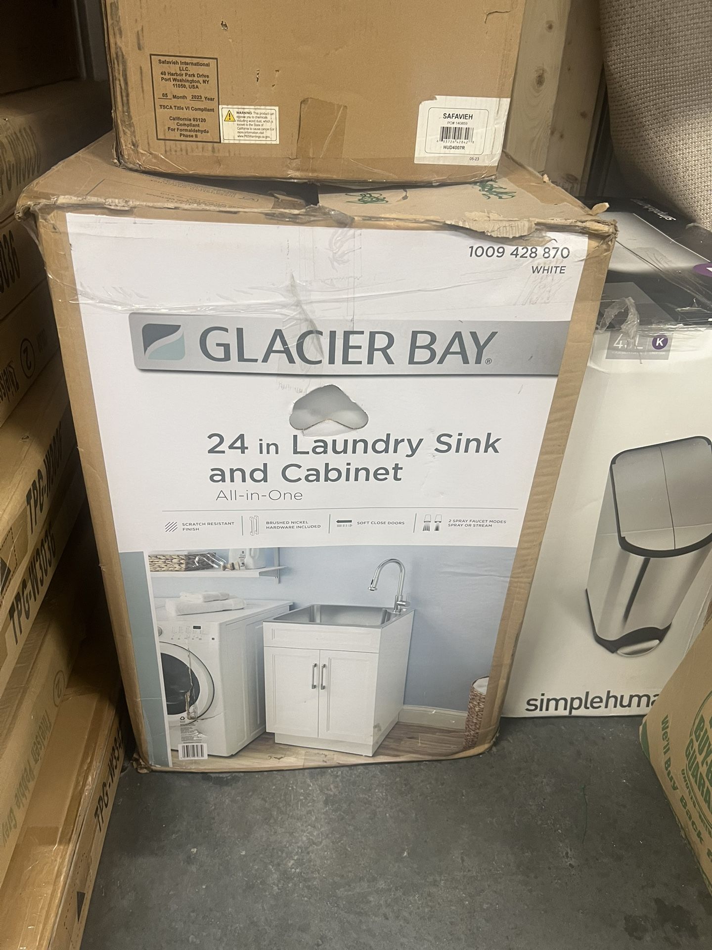 Glacier Bay 24 in. Laundry Sink & Cabinet