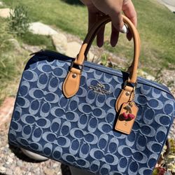 Large Coach Denim Rowan
