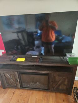 TV and Fireplace