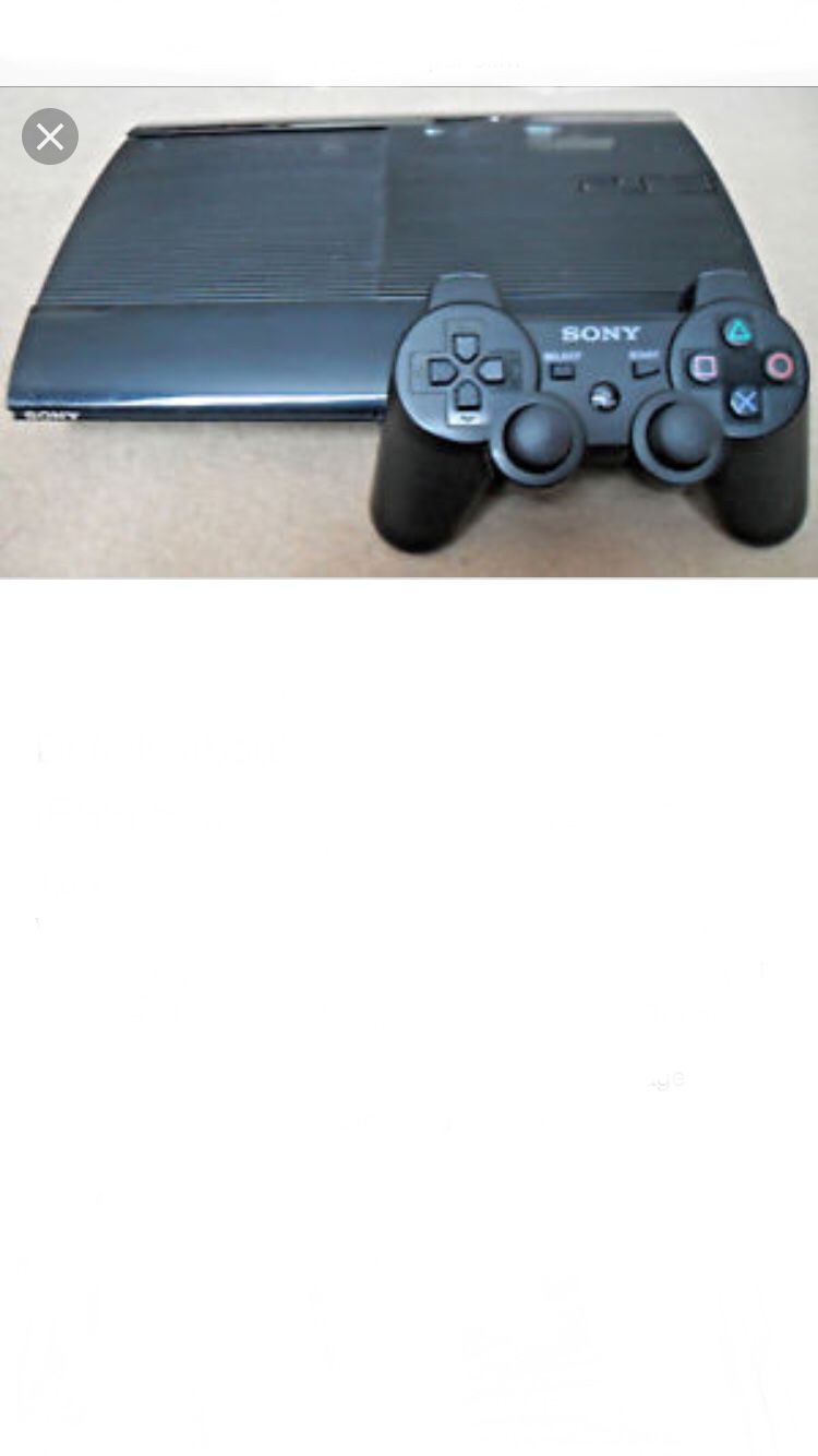 Ps3 super slim with 2 games and a controller