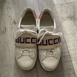 Gucci ace white stripe men’s sneaker Sz 44