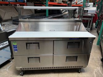4 Drawer 60" Refrigerated Sandwich Food Prep Table Everest EPBNWR2-D4 NSF On Wheels #5425