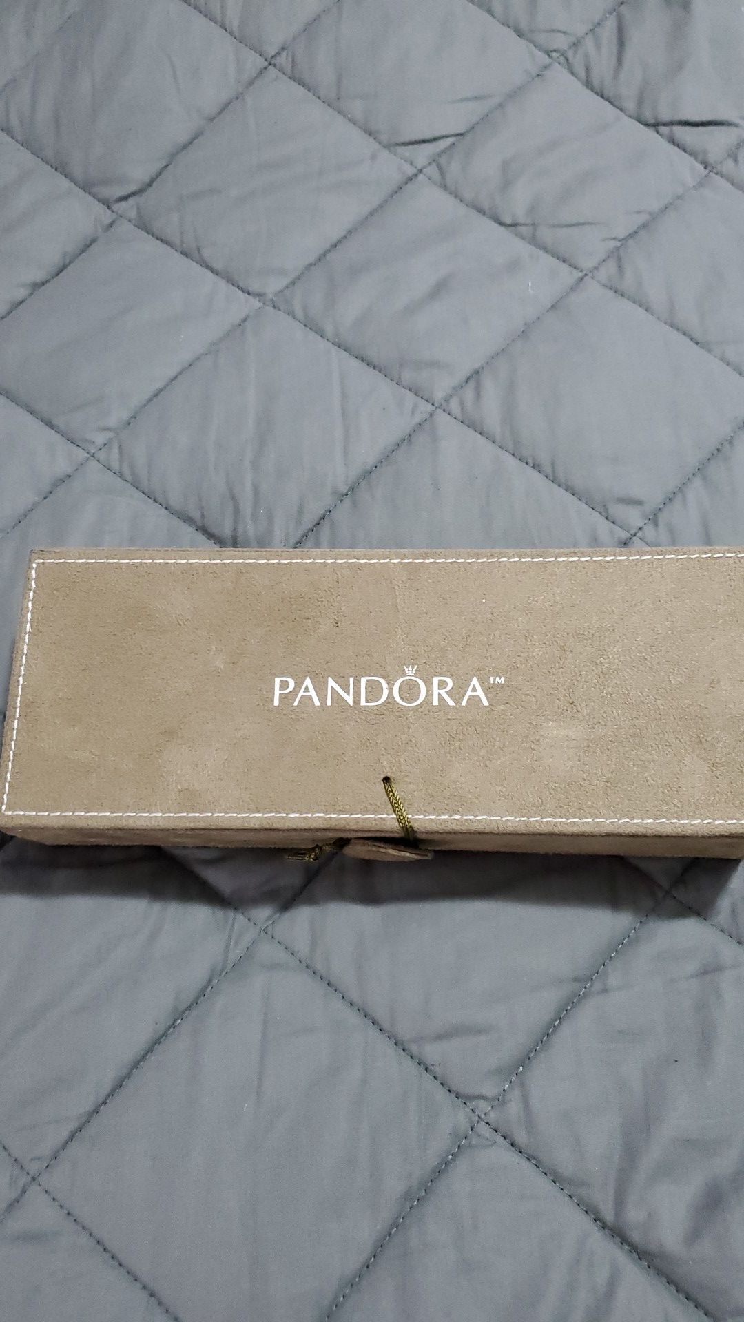Pandora Limited Edition Taupe Suede Cream Charm Jewelry Box.