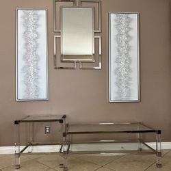Modern Glam table With abstract Art